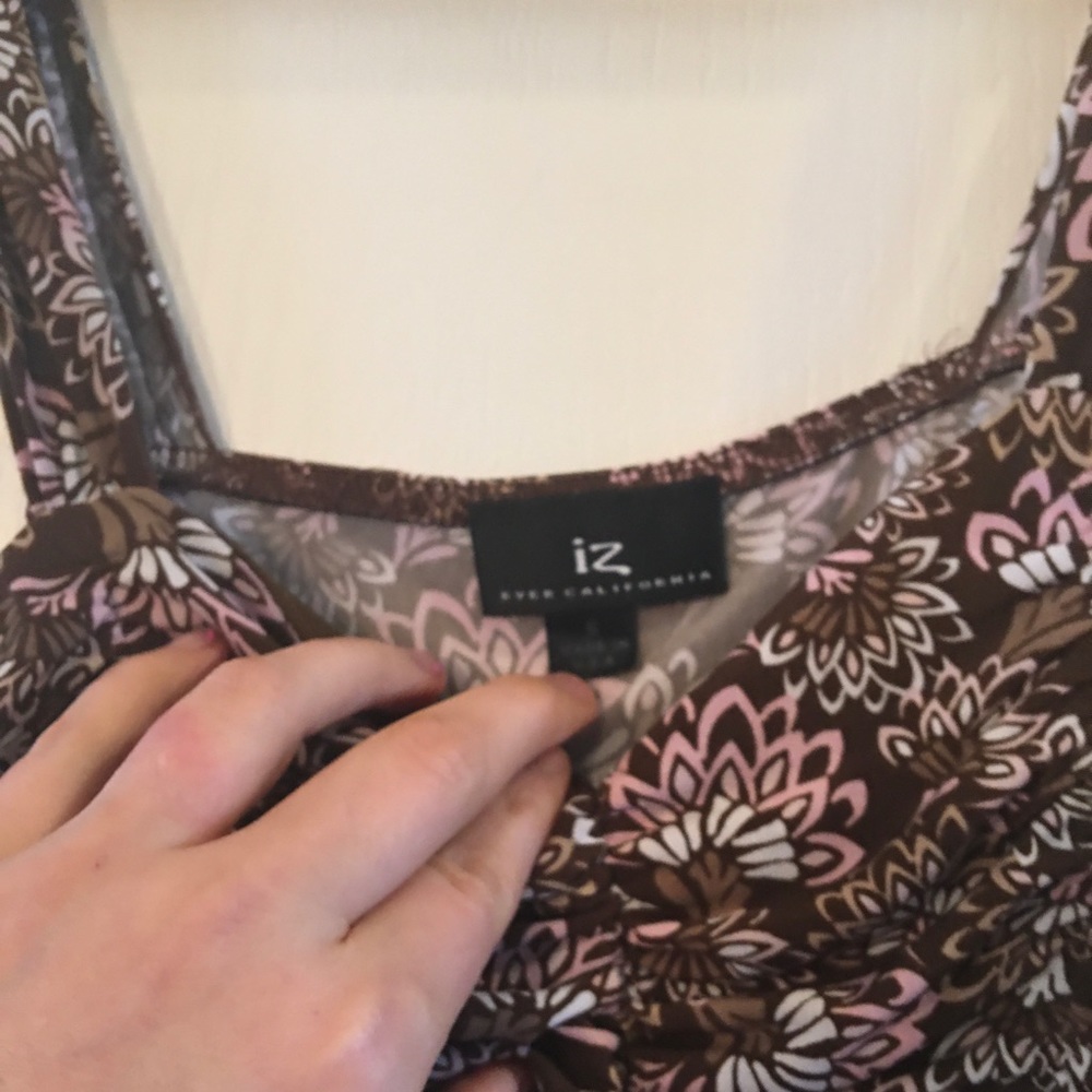 Floral babydoll handkerchief hem top S pink/brown - Picture 7 of 14